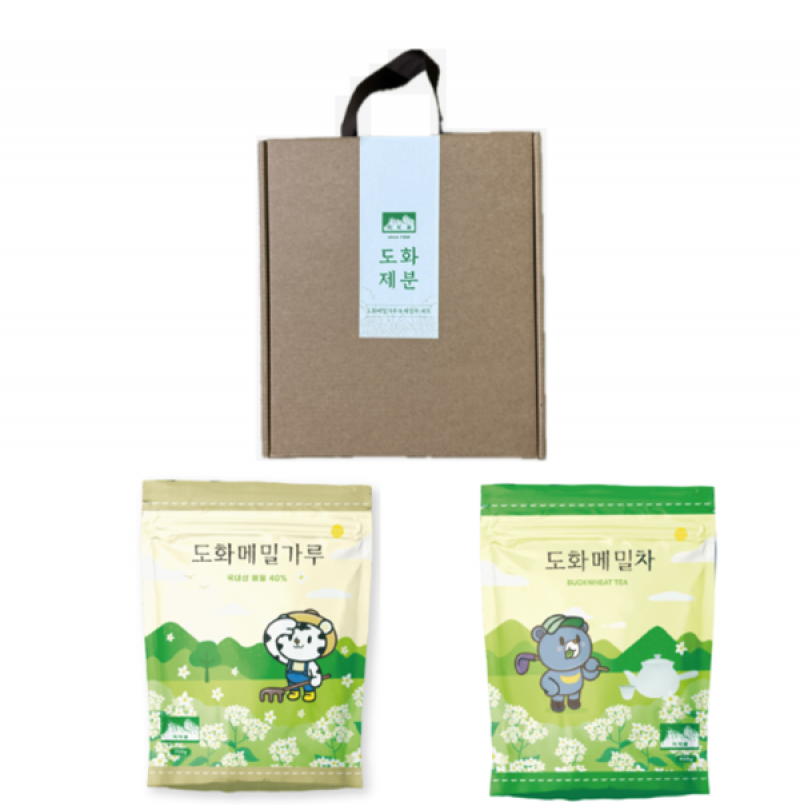 도화제분,도화메밀가루&메밀차 세트